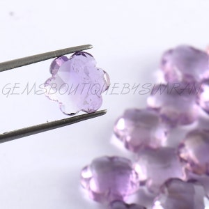 10 Pieces~~Natural Pink Amethyst Faceted Flower Shape Briolettes~~Pink Amethyst Fancy Carved Briolettes~~11mm approx