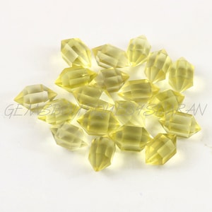 Natural Lemon Quartz Double Terminated Carved Points Gemstone 6x10mm, Lemon Quartz Points Jewelry Making Gemstone