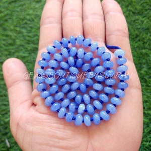 16/18/20 Inches Knotted Tanzanite blue Color Quartz Smooth Rondelles, Rainbow Color Gemstone Smooth Rondelle Beads~~Candy Gemstone beads