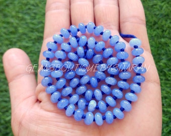 16/18/20 Inches Knotted Tanzanite blue Color Quartz Smooth Rondelles, Rainbow Color Gemstone Smooth Rondelle Beads~~Candy Gemstone beads