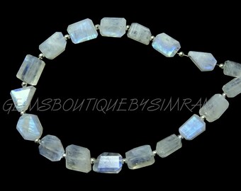16 Pieces -- Rainbow Moonstone Step cut Nuggets -- Moonstone Nuggets