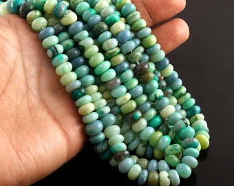 16 Inches~~Green Opal Smooth Rondelle Beads~~Green Opal Smooth Rondelle ~~Green Opal Rondelle Beads