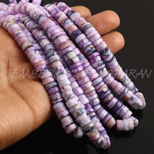 16 Inches~~Purple Opal Smooth Wheels Beads~~Purple Opal Smooth Wheels~~Opal Smooth Heishi Beads