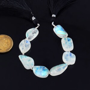 8 Pieces~~Big Size~~Nice Quality Rainbow Moonstone Smooth Flat Nuggets~~Moonstone Nuggets~~Moonstone Tumble~~13*18-14*23 mm approx.