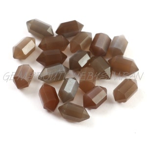 Natural Chocolate Moonstone Double Terminated Carved Points Gemstone 6x10mm, Chocolate Moonstone Points Jewelry Making Gemstone