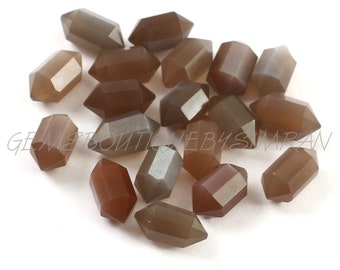 Natural Chocolate Moonstone Double Terminated Carved Points Gemstone 6x10mm, Chocolate Moonstone Points Jewelry Making Gemstone