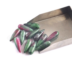 2/4 Pieces~~Ruby Zoisite Smooth Elongated Drops~~Ruby Zoisite Tear Drops~~Ruby Zoisite Drops Briolettes~~7*22 MM App.