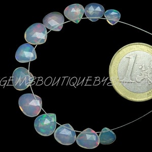 DISCOUNTED PRICE~~12 Pieces~~AAA Grade~~Ethiopian Opal Faceted Hearts Briolettes~~Ethiopian Opal Hearts Briolettes~~6-8mm