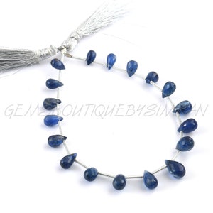 18 Pieces~~AAA Grade~~Natural Blue Kyanite Faceted Drops Briolettes~~4*6-6*9 mm