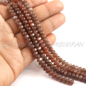 AAA Grade~~Chocolate Moonstone Smooth Rondelles Beads~~Chocolate Moonstone Smooth Beads~~Chocolate Moonstone Beads~~6.50mm