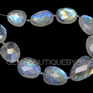 NEW ARRIVAL !! 10 Pieces Rainbow Moonstone Irregular Shape Flat Nuggets , 13*17 to 15*21 mm