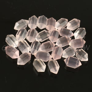 Natural Rose Quartz Double Terminated Carved Points Gemstone 6x10mm, Rose Quartz Points Jewelry Making Gemstone