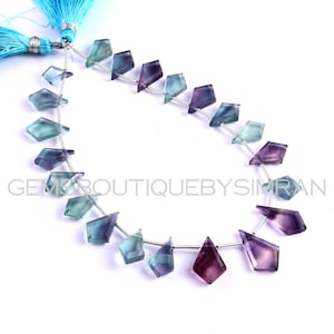 20 Pieces Rainbow Fluorite Irregular Shape Flat Slices, Fluorite Flat Nuggets Beads, Fluorite Faceted Nuggets