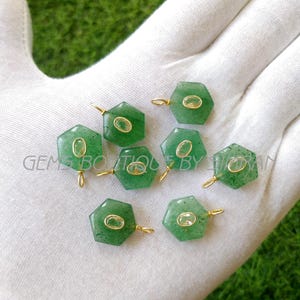 1 pieza ~~Colgante de plata esterlina con forma hexagonal de cuarzo fresa ~~Colgante de piedra preciosa con incrustaciones de cuarzo fresa ~~Colgante de cuarzo fresa
