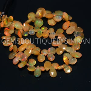 DISCOUNTED PRICE AAA Grade Ethiopian Opal Faceted Pears Briolettes, Ethiopian Opal Pears Briolettes (5*7mm to 7*9mm)