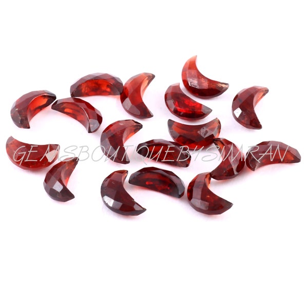 6/8 Pieces~~AAA Quality~~Natural Red Garnet Faceted Moon Shape Briolettes~~Mozambique Garnet Carved Briolettes~~ZLQ88