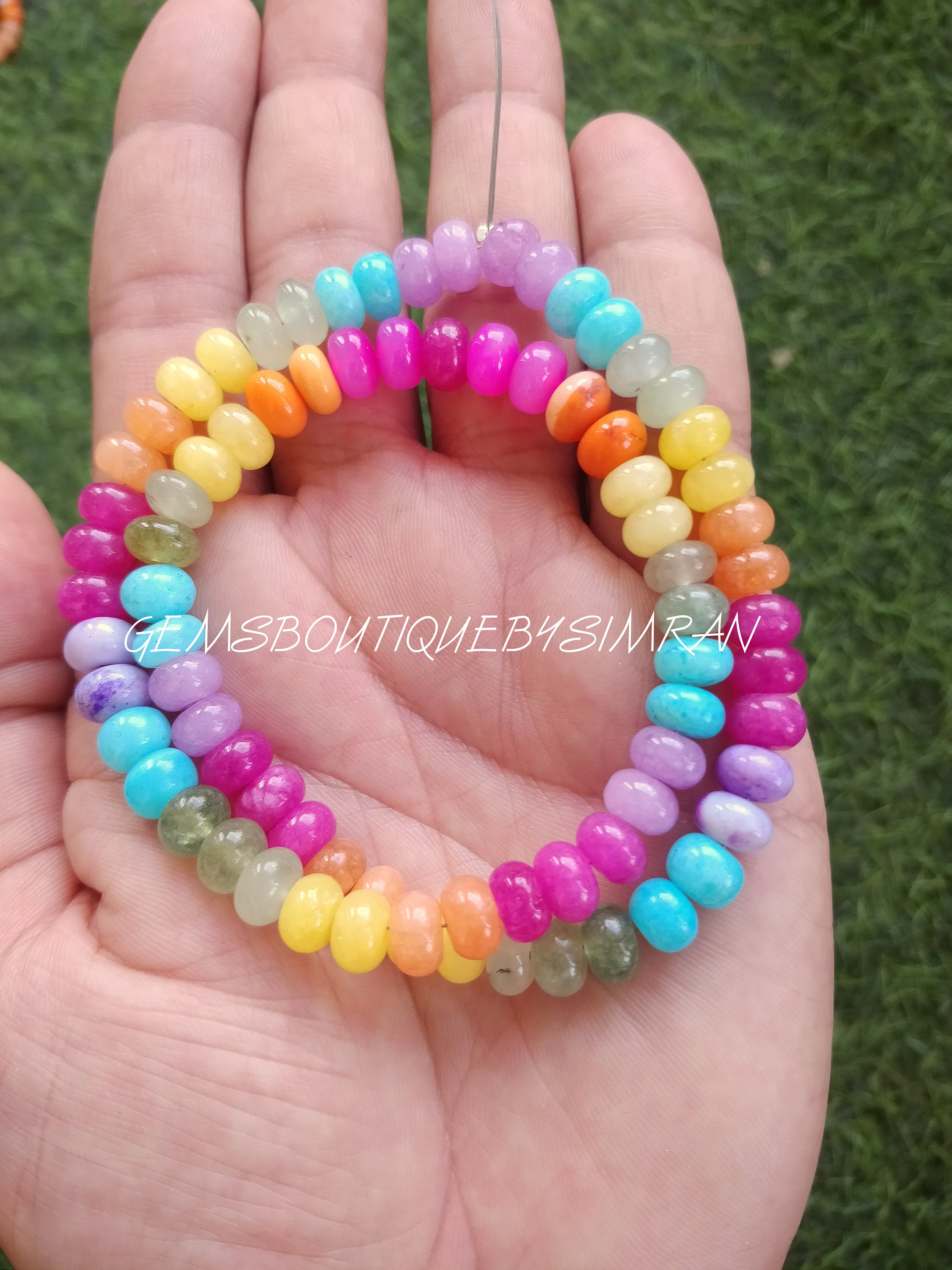 16 Inches~~Rainbow Color Multi Gemstone Smooth Rondelle Beads~~Candy Gemstone Necklace~~Rainbow Color Gemstone Necklace~~7.5-8.0 mm app.