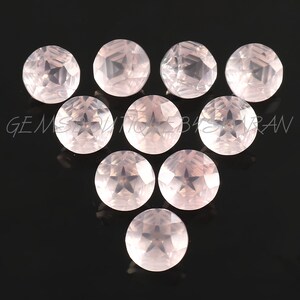 4 Pieces~~AAA Grade~~Rose Quartz Round Shape Star Concave Cut Gemstones~~Rose Quartz Round Concave Cut Gemstones~~12mm Approx