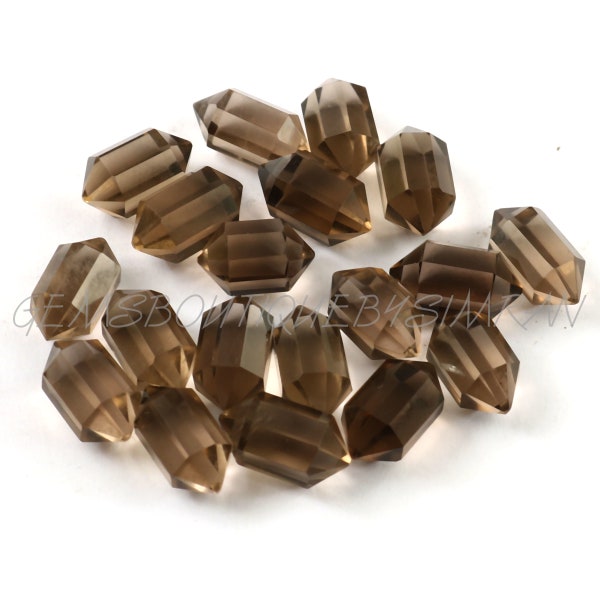 Natural Smoky Quartz Double Terminated Carved Points Gemstone 6x10mm, Smoky Quartz Bullets , Smoky Quartz Points Jewelry Making Gemstone