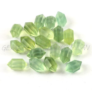 Natural Prehnite Double Terminated Carved Points Gemstone 6x10mm, Prehnite Points Jewelry Making Gemstone