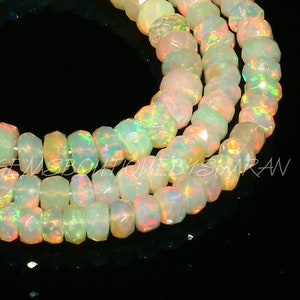 DISCOUNTED PRICE~~AAA Grade~~Ethiopian Opal Faceted Rondelles Beads~~Ethiopian Opal Faceted Beads~~(3.5-5.0MM Approx)