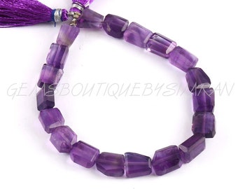 African Amethyst  -- Faceted Nuggets Shape Beads, Natural African Amethyst Gemstone Beads, 8 - 12 mm Size, 8 Inches Strand