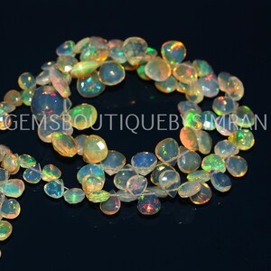 DISCOUNTED PRICE AAA Grade Ethiopian Opal Faceted Hearts Briolettes, Ethiopian Opal Hearts Briolettes (4mm to 7mm)