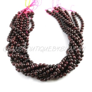 Natural Garnet Smooth Round Beads~~Garnet Rounds~~15 Inches Strand~~6mm/8mm