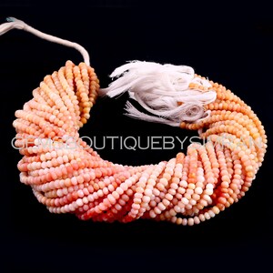13 Inches Long Strand Shaded Pink Opal Faceted Rondelle Beads, Shaded Pink Opal Rondelle Beads (3-4 mm approx)