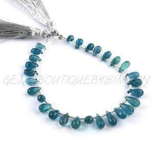 14 Pieces~~AAA Grade~~Natural Aqua Blue Kyanite Smooth Drops Briolettes~~4*6-5*8 mm