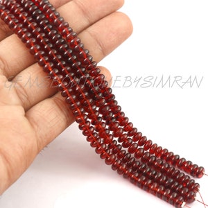 AAA Grade~~Mozambique Red Garnet Smooth Rondelles Beads~~Red Garnet Smooth Beads~~Red Garnet Beads~~6.50mm