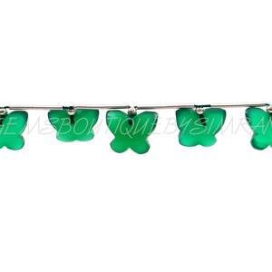 6 Pieces~~AAA Grade~~Green Onyx Carved Butterfly Shape Gemstone~~Green Onyx Emerald Fancy Shape Briolettes~~LMN