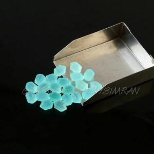 Aqua Blue Chalcedony Double Terminated Carved Points Gemstone 6x10mm, Aqua Chalcedony Points Jewelry Making Gemstone
