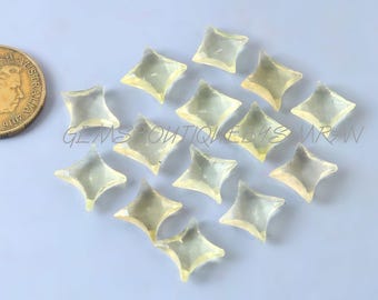2 Pieces~~Natural Lemon quartz Ninja Style Carved Star Briolettes~~Lemon quartz fancy Carved Beads~~15mm Approx.