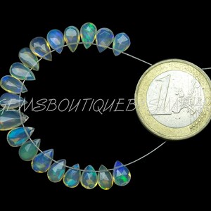 DISCOUNTED PRICE~~19 Pieces~~AAA Grade~~Ethiopian Opal Faceted Pears Briolettes~~Ethiopian Opal Pears Briolettes~~5*7mm Approx~~ZLQ77