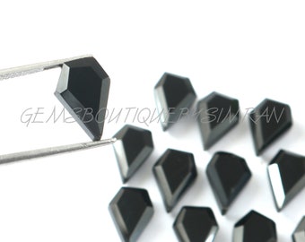 10 Pieces~~Black Onyx Fancy Slice Cut Gemstone~~Black Onyx Diamond Shape Loose Gemstone~~8.50*12.50mm