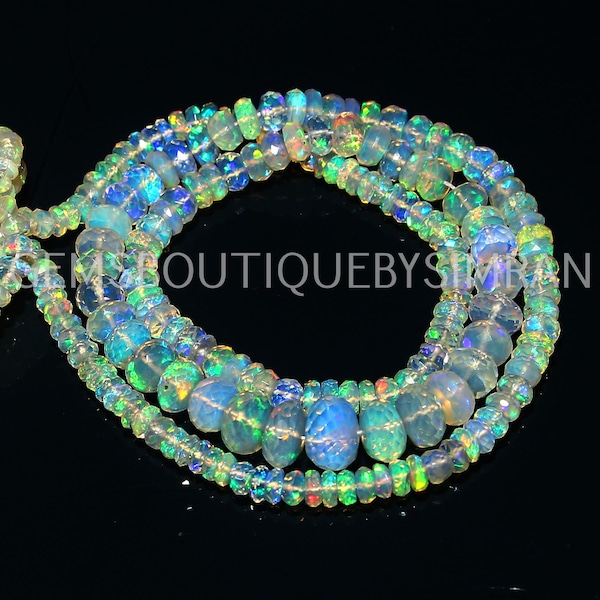 PRIX RÉDUIT AAA Grade Ethiopian Opal Faceted Rondelles Beads, Ethiopian Opal faceted Beads (3-6MM)