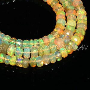 DISCOUNTED PRICE~~AAA Grade~~Ethiopian Opal Faceted Rondelles Beads~~Ethiopian Opal Faceted Beads~~(3.5-5.0MM Approx)