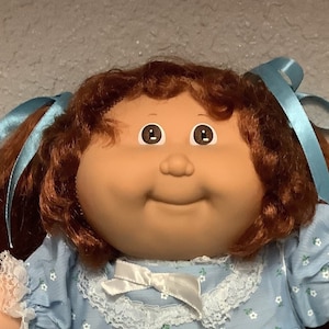 Vintage Cabbage Patch Kid Girl Hard To Find Head Mold #15 Auburn Cornsilk Hair Brown Eyes 1986 Collectibles Collectors Doll Gifts For Girls