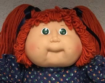 RARE Vintage Cabbage Patch Kid Girl Red Hair Green Eyes Head Mold #12 P Factory 1987 Collectibles Collectors Doll Gifts For Girls All Ages