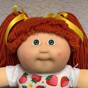 RARE Vintage Cabbage Patch Kid Toddler Girl 13 Inches Red Hair Green Eyes Head Mold #3 Collectibles Collectors Doll Gifts For Little Girls