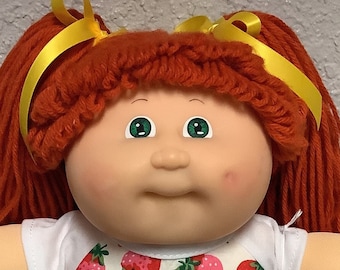 RARE Vintage Cabbage Patch Kid Toddler Girl 13 Inches Red Hair Green Eyes Head Mold #3 Collectibles Collectors Doll Gifts For Little Girls