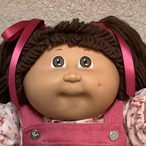 Vintage Cabbage Patch Kid Girl Brown Hair Brown Eyes Head Mold #3 1984 Collectors Doll Gifts For Girls Daughter Sister Girls Friend Mom Her