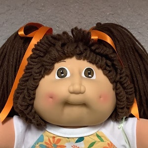 RARE Vintage Cabbage Patch Kid Girl Brown Hair Brown Eyes IC1-Made In Taiwan Head Mold #2 1985 Collectibles Gifts For Girls Moms Friends