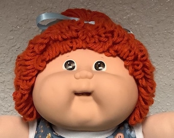 RARE Vintage Cabbage Patch Kid Girl Red Poodle Pony Brown Eyes KT Factory HM#17 1988 Collectibles Gifts For Girls Mom Daughter Sister Her