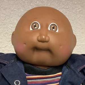 Vintage Cabbage Patch Kid African American Bald Boy Brown Eyes Head Mold #2 1985 Collectibles Gifts For Boys Dad Him Girls Mom Her Daughter