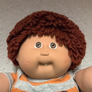 Vintage Cabbage Patch Kid Boy Auburn Hair Brown Eyes Head Mold #5 1986 Collectibles Collectors Doll Gifts For Boys Dads Moms Kids All Ages