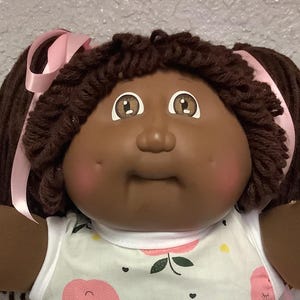 Vintage Cabbage Patch Kid Girl African American Dark Brown Hair Brown Eyes Head Mold #2 1985 Gifts For Girls Daughter Sister Friend Mom Her