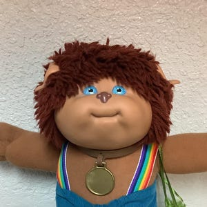 Vintage Cabbage Patch Kids Koosas Lion Auburn Hair Blue Eyes 1983 KT Factory Collectibles Gifts For Girls Boys Mom Dad Friend Him Her