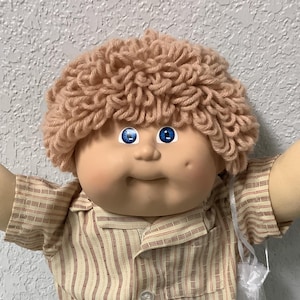 Vintage Cabbage Patch Kid Boy Champagne Haar Blaue Augen Kopf Mould # 8 1985 Sammlerstücke Geschenke für Jungen Sohn Mädchen Tochter Schwester Freund Mama